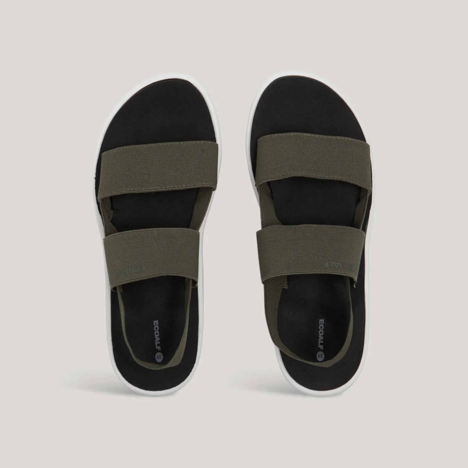 Ada - Elasticated Sandals - Khaki | Women's
