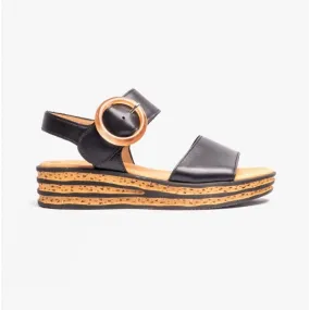 ANDRE Ladies Wedge Sandals Black