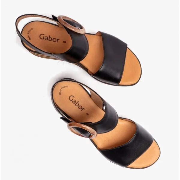 ANDRE Ladies Wedge Sandals Black