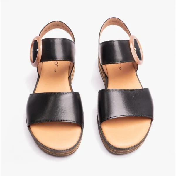 ANDRE Ladies Wedge Sandals Black