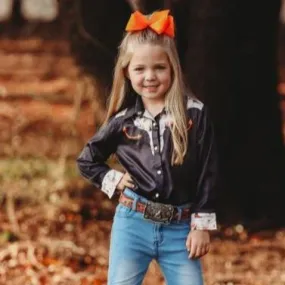 Black Vintage Pearl Snap Shirt Toddler (2T-5T)