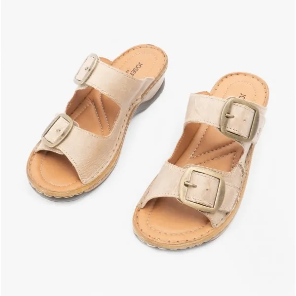 CATALONIA 76 Ladies Leather Mule Sandals Cream