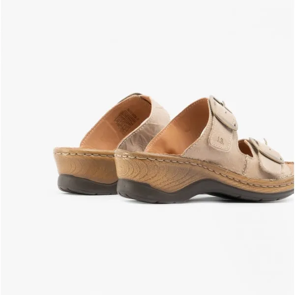 CATALONIA 76 Ladies Leather Mule Sandals Cream