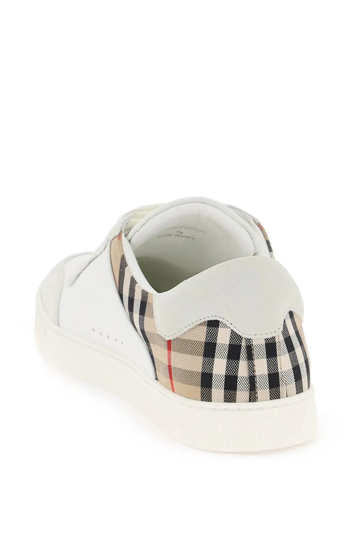 Check Embossed Leather Sneakers