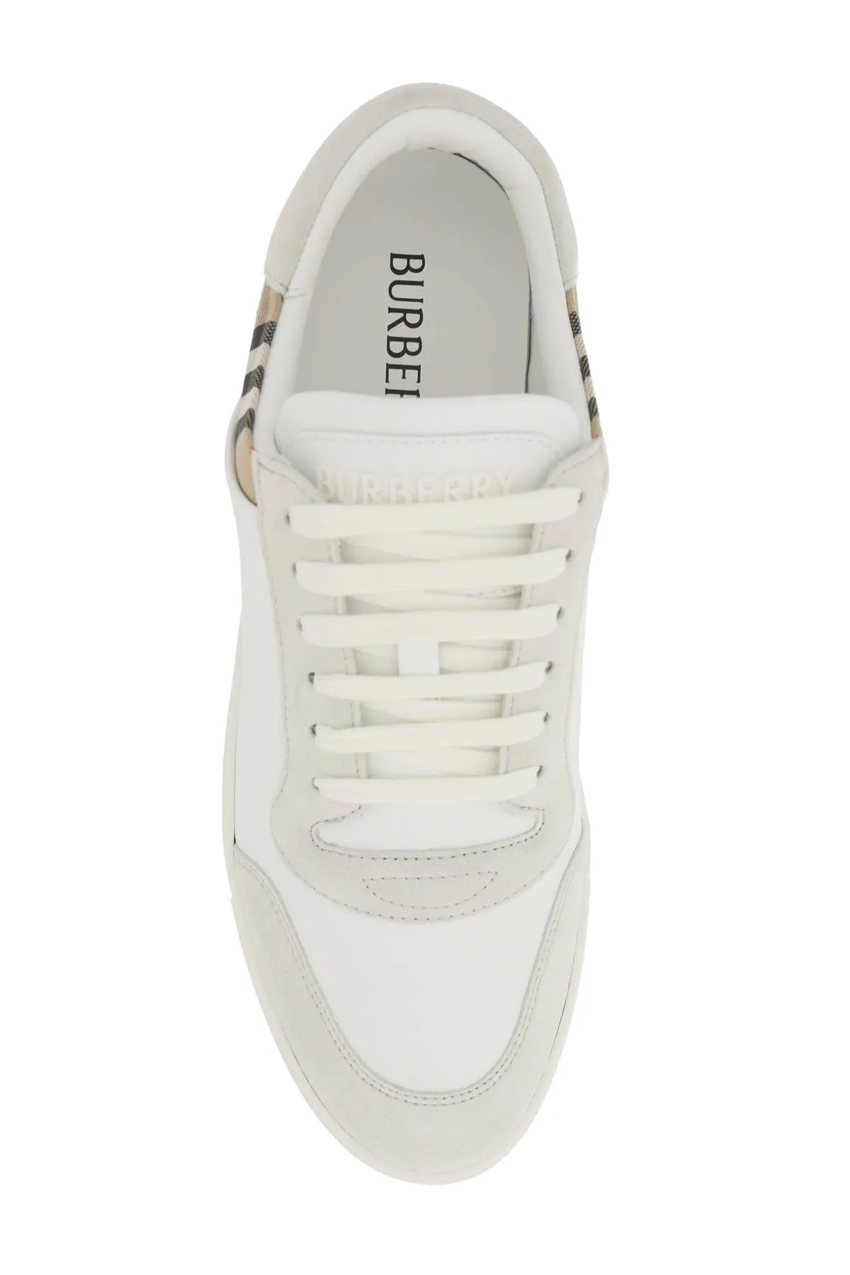 Check Embossed Leather Sneakers
