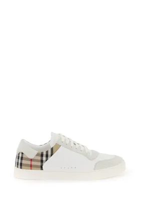 Check Embossed Leather Sneakers