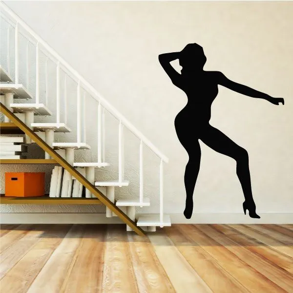 Confident Dancer in Heels Silhouette Decal