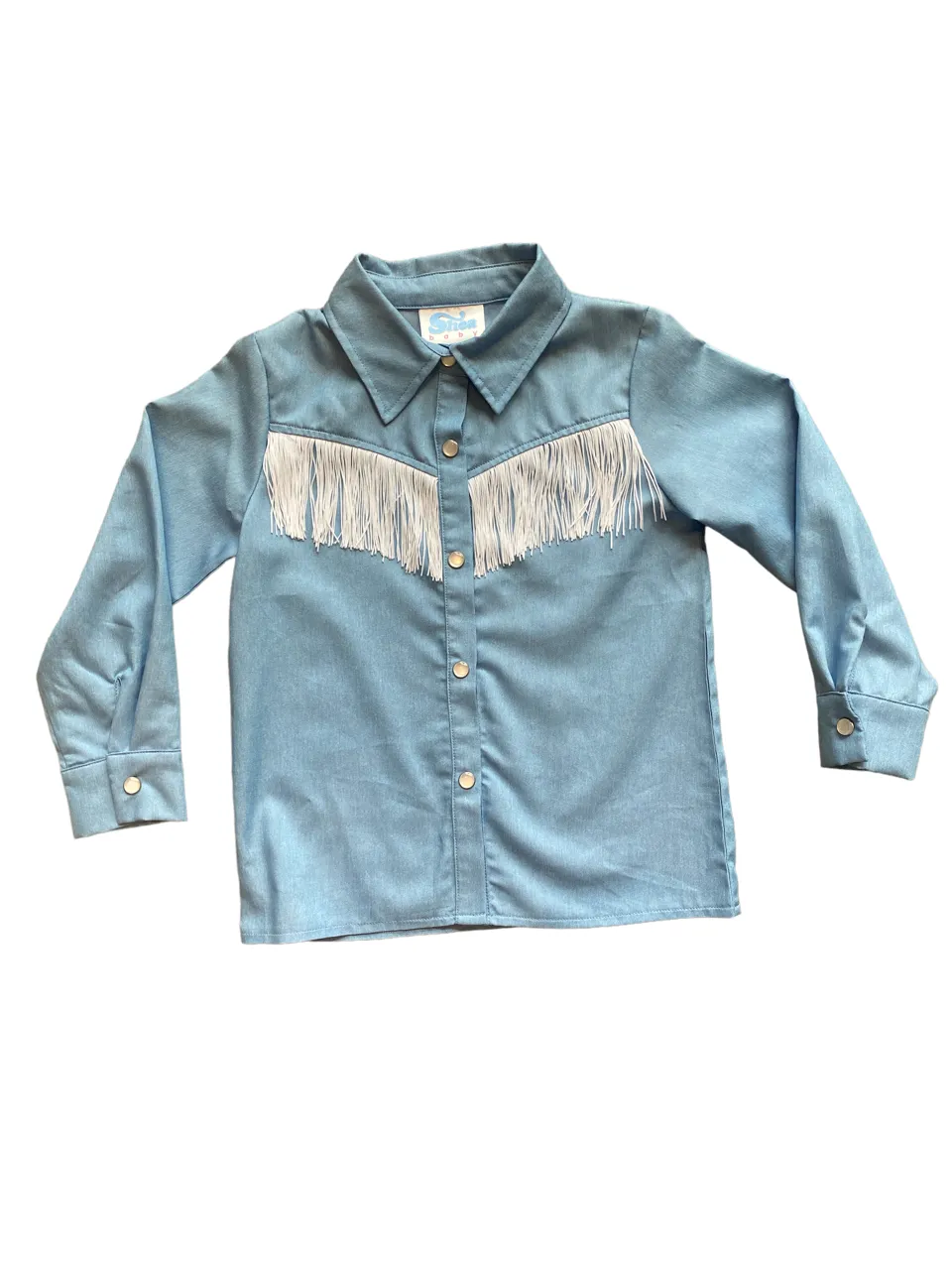 Denim Fringe Pearl Snap Kid (6-7)