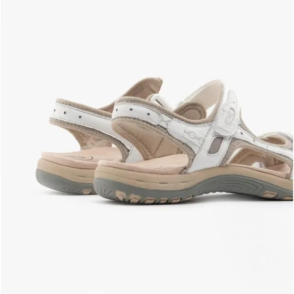 FRISCO Ladies Leather Touch Fasten Sandals White