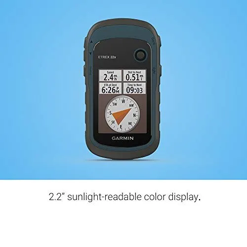 Garmin eTrex 22x, Rugged Handheld GPS Navigator, Black/Navy