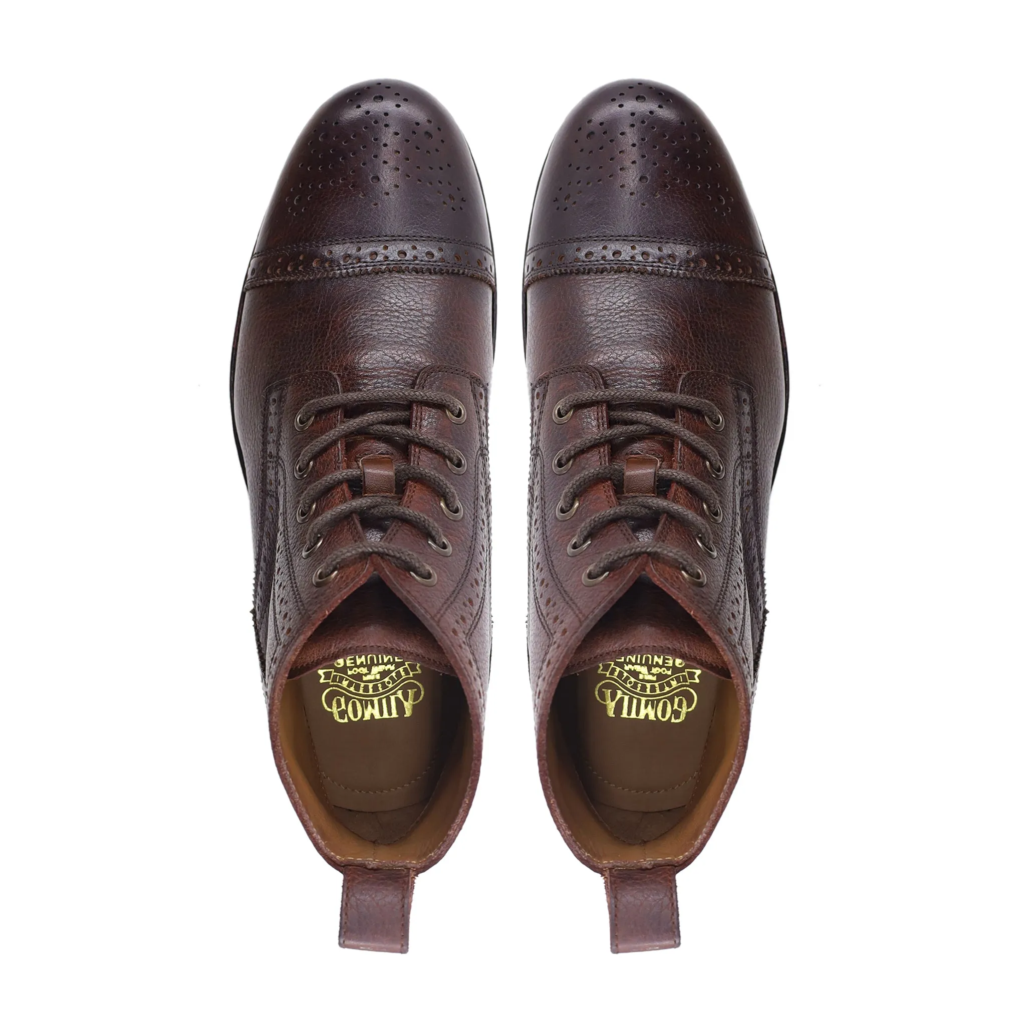 Kohei - Men's Dark Brown Pebble Grain Leather Boot