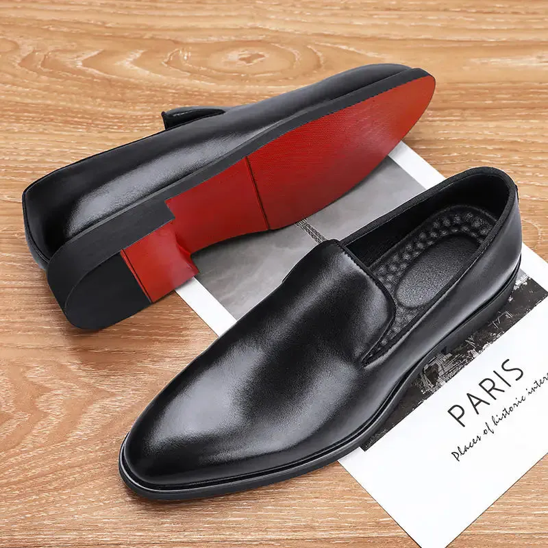 Luxury Red Bottom Leather Loafers