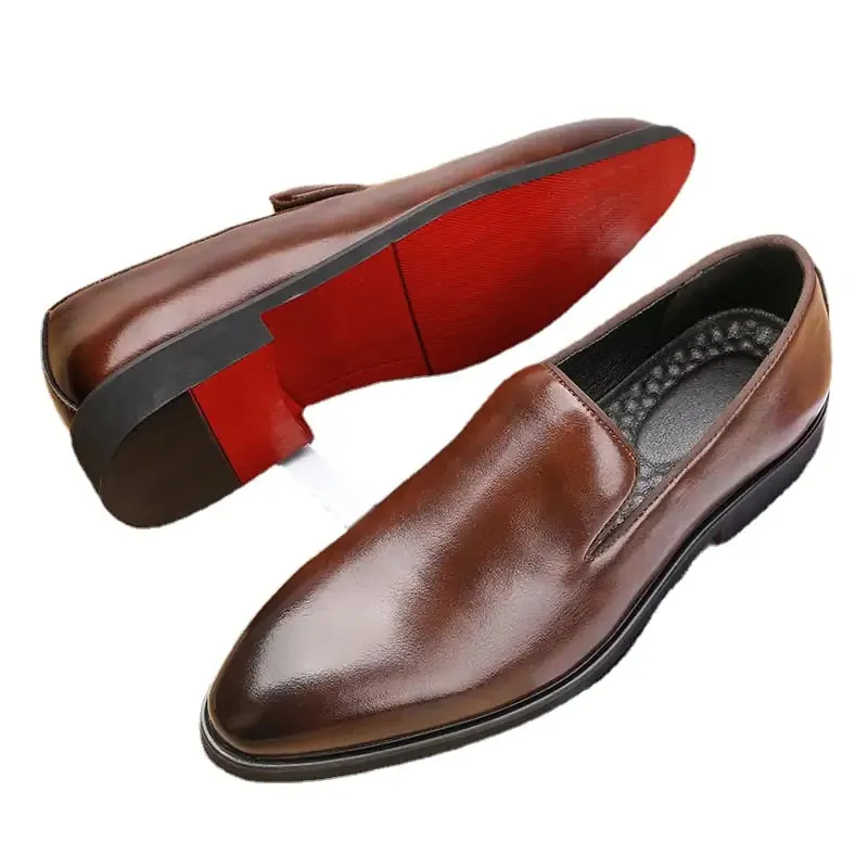 Luxury Red Bottom Leather Loafers