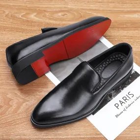 Luxury Red Bottom Leather Loafers