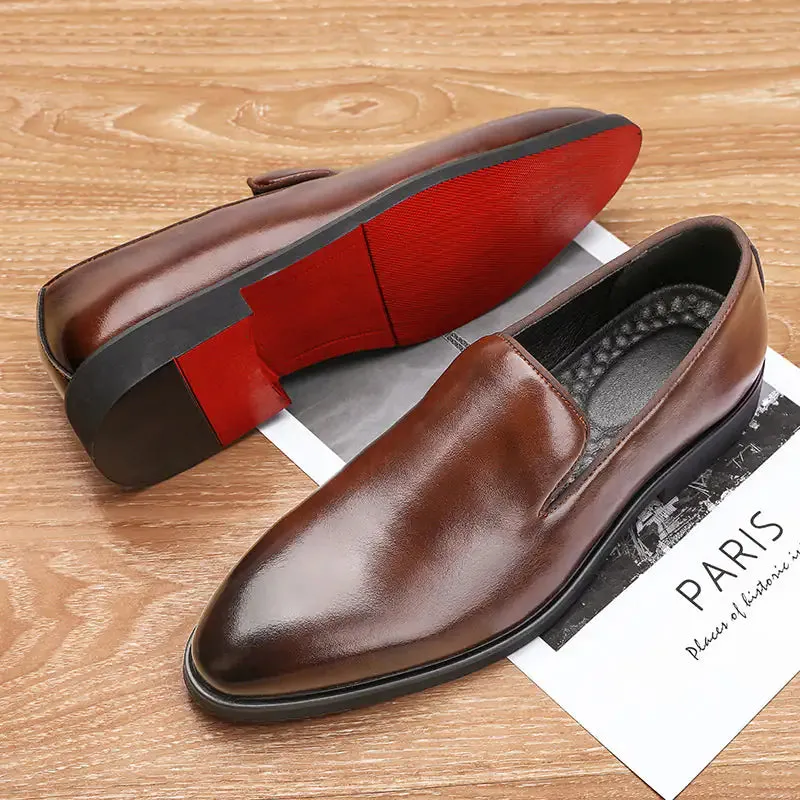 Luxury Red Bottom Leather Loafers