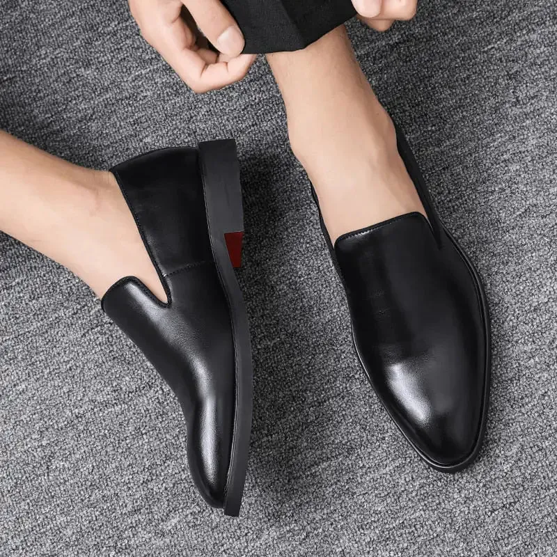 Luxury Red Bottom Leather Loafers