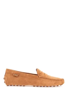 men's suede leather loafers in cognac