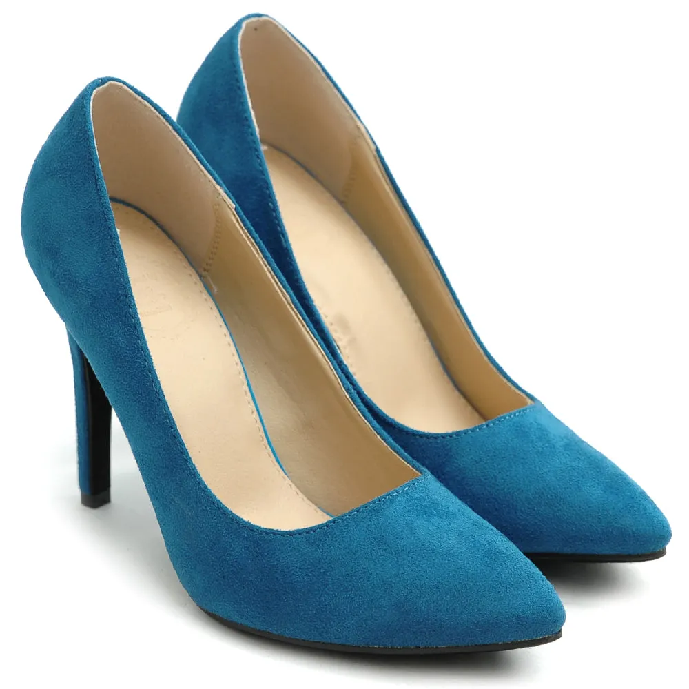 Ollio Women's Faux Suede Point Toe Shoe High Heel Multi Color Pump