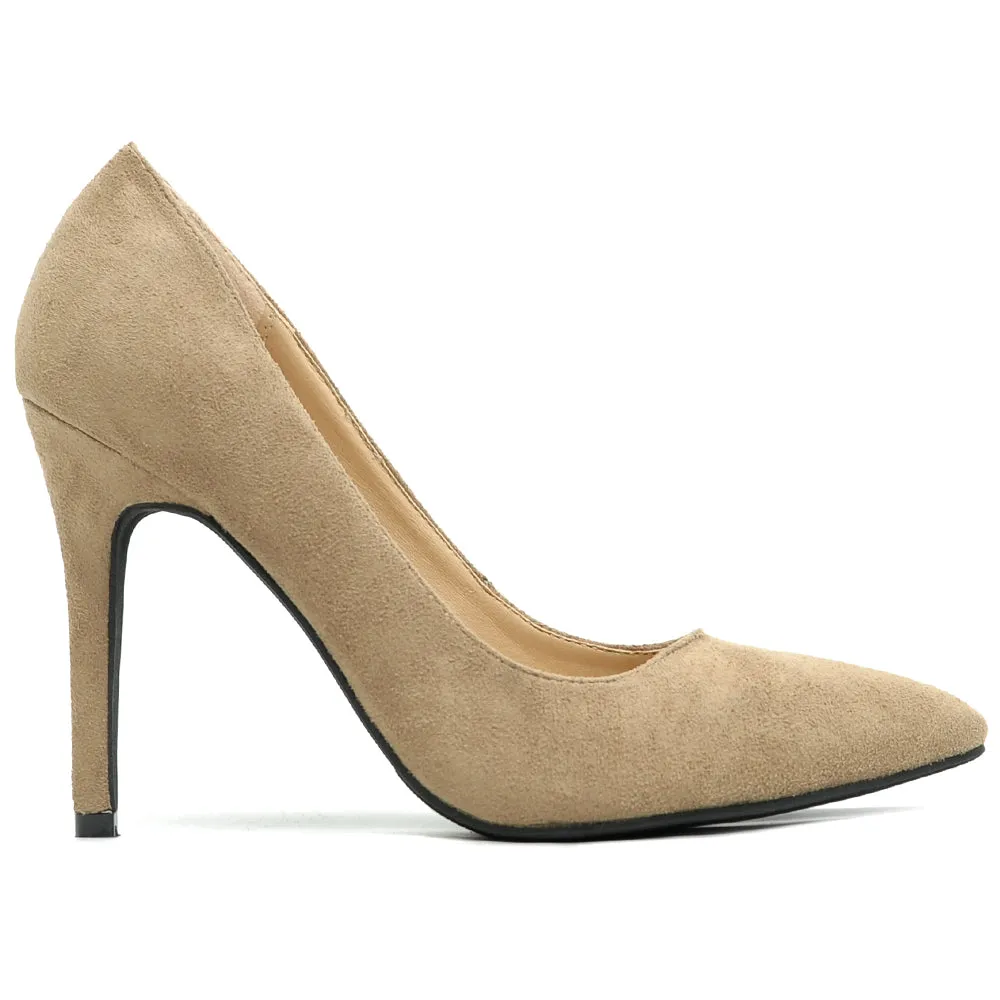 Ollio Women's Faux Suede Point Toe Shoe High Heel Multi Color Pump