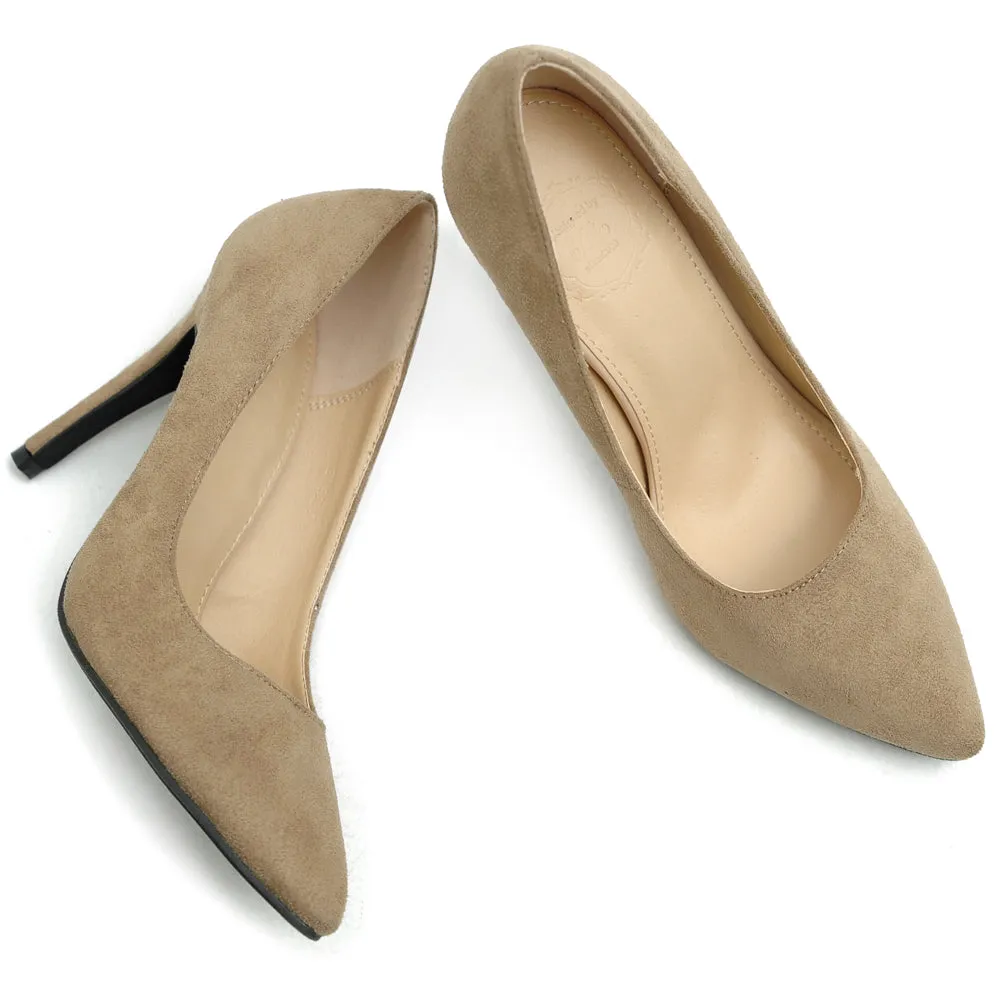 Ollio Women's Faux Suede Point Toe Shoe High Heel Multi Color Pump