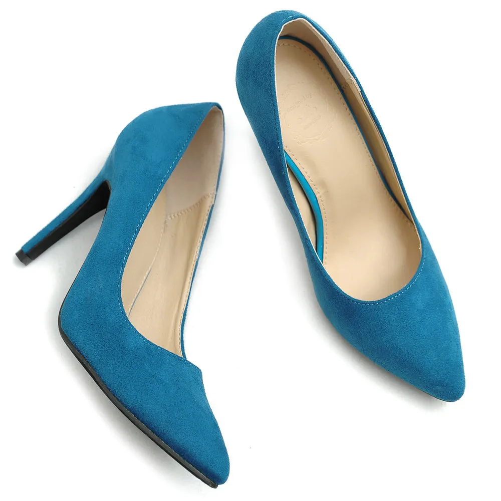 Ollio Women's Faux Suede Point Toe Shoe High Heel Multi Color Pump