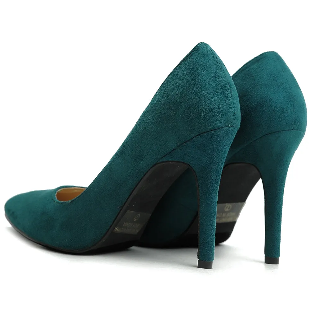 Ollio Women's Faux Suede Point Toe Shoe High Heel Multi Color Pump