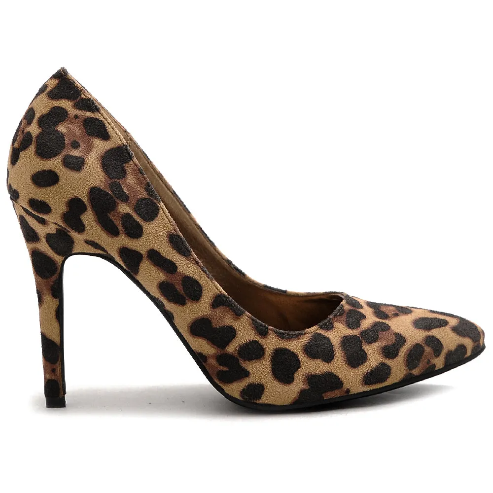 Ollio Women's Faux Suede Point Toe Shoe High Heel Multi Color Pump
