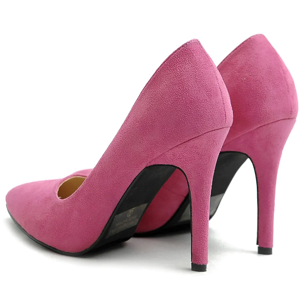 Ollio Women's Faux Suede Point Toe Shoe High Heel Multi Color Pump