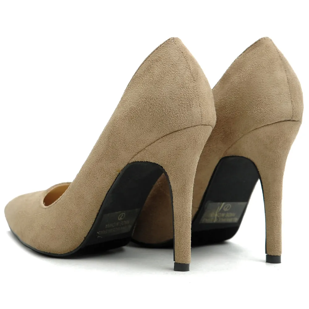 Ollio Women's Faux Suede Point Toe Shoe High Heel Multi Color Pump