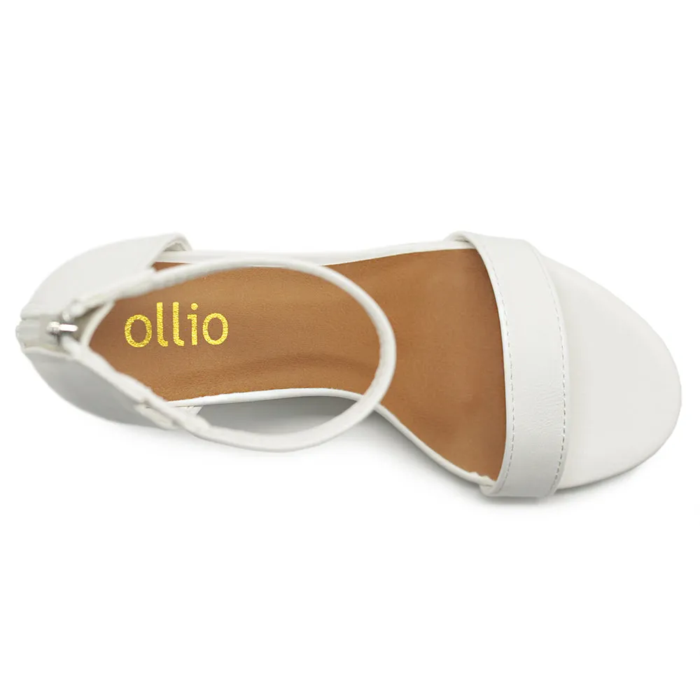 Ollio Women's Shoes Faux Suede or Faux Leather Ankle Strap Zip Up Closure Chunky Heel Sandals