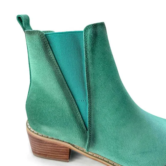 Online Exclusive | Wylie Suede Ankle Boot in Teal Green