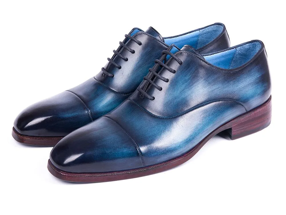 Paul Parkman Blue & Turquoise Captoe Oxfords