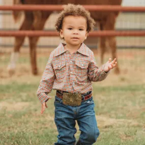Red Plaid LS Pearl Snap Shirt Toddler (2T-5T)