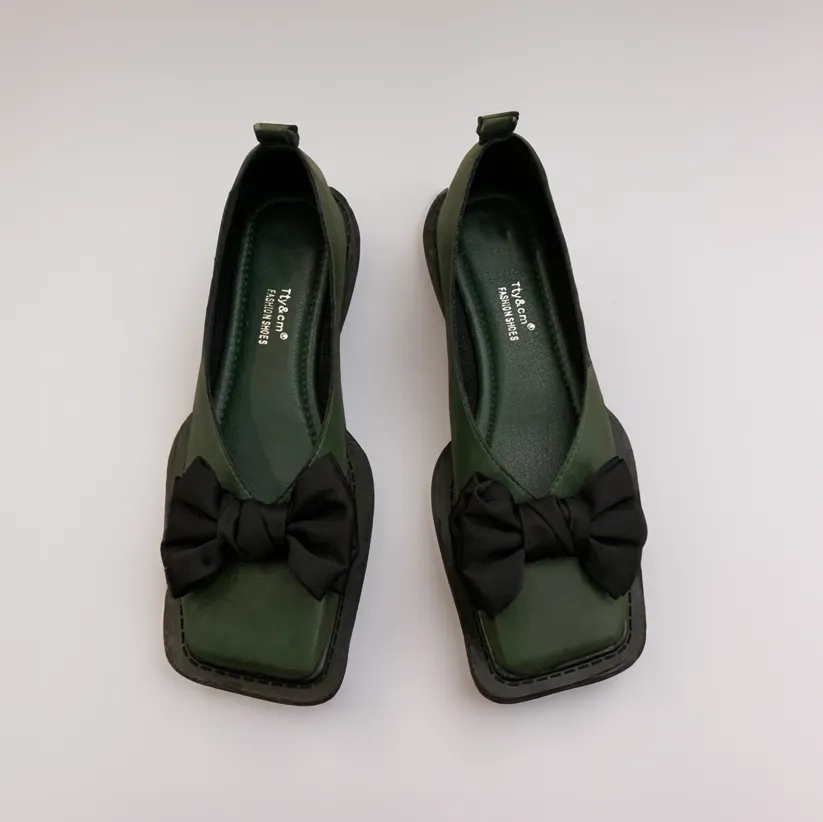 Square Toe Shallow Mouth Slip-on Women Loafers