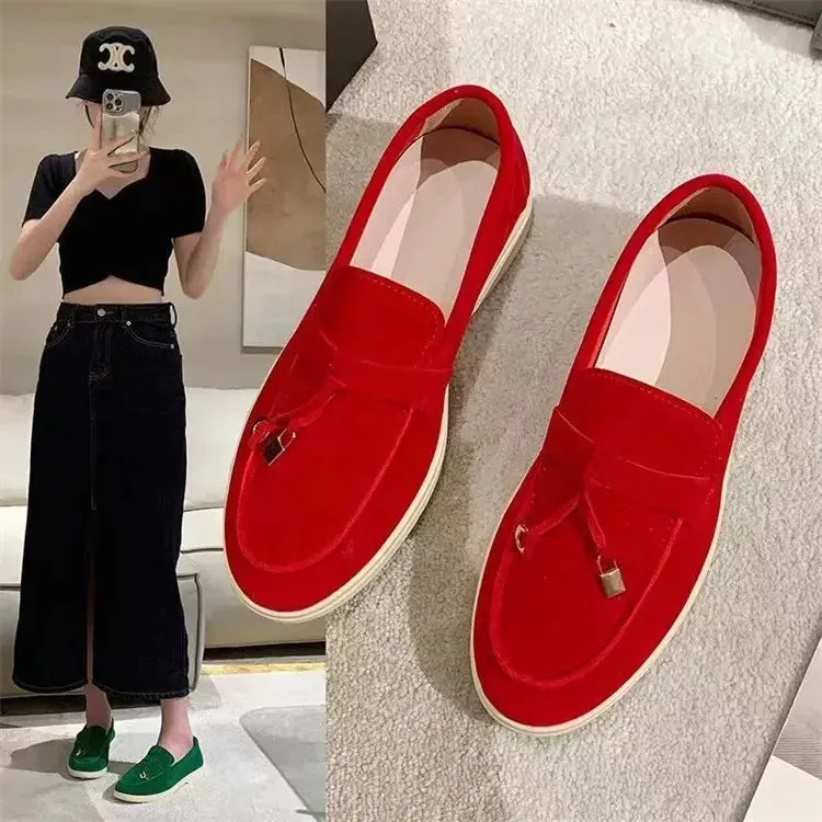 Suede Slip-On Loafers for Women