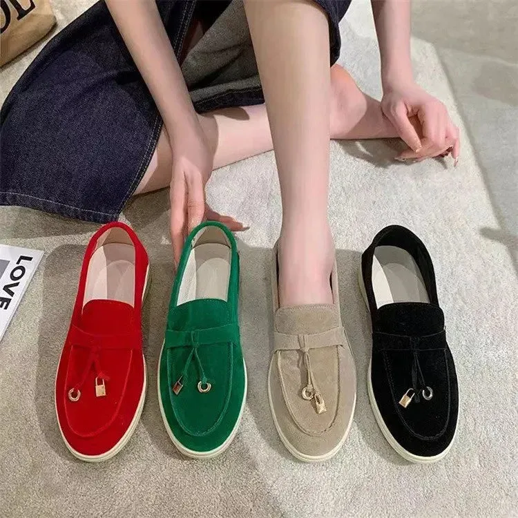 Suede Slip-On Loafers for Women