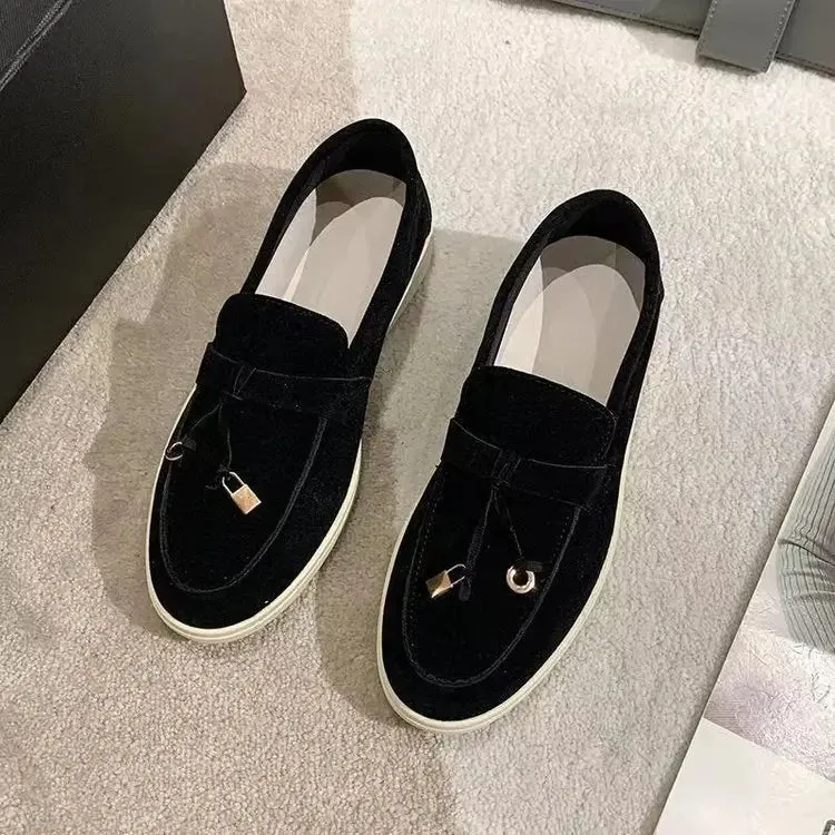 Suede Slip-On Loafers for Women
