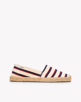Womens_Espadrilles_The Original_Woven Stripes_Classic - Ivory - Navy - Red